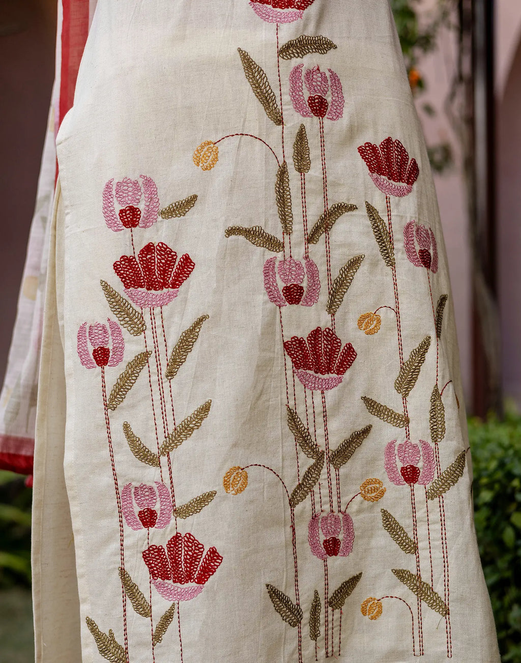 Skylee Cotton Embroidered Straight 3 Piece Kurta Set For Woman