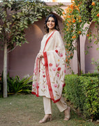 Skylee Cotton Embroidered Straight 3 Piece Kurta Set For Woman