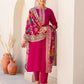Silk Blend Embroidery and Sequins Work Straight Kurta with Pant & Dupatta