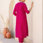 Silk Blend Embroidery and Sequins Work Straight Kurta with Pant & Dupatta
