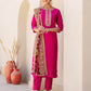 Silk Blend Embroidery and Sequins Work Straight Kurta with Pant & Dupatta