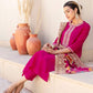 Silk Blend Embroidery and Sequins Work Straight Kurta with Pant & Dupatta