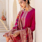 Silk Blend Embroidery and Sequins Work Straight Kurta with Pant & Dupatta
