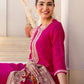 Silk Blend Embroidery and Sequins Work Straight Kurta with Pant & Dupatta