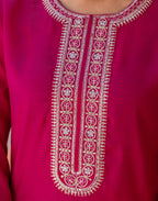 Silk Blend Embroidered Straight 3 Piece Kurta Set
