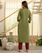 Viscose Rayon Printed Straight 3 Piece Kurta Set