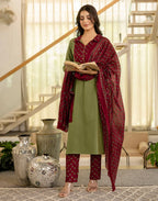 Viscose Rayon Printed Straight 3 Piece Kurta Set