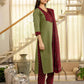 Cotton Dyed, Printed Fabric Lace Straight Kurta with Pant & Dupatta