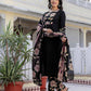 Cotton Floral Printed A-Line Kurta with Pant & Dupatta