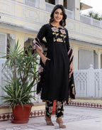 Viscose Rayon Floral Print Straight 3 Piece Kurta Set
