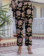 Viscose Rayon Floral Print Straight 3 Piece Kurta Set