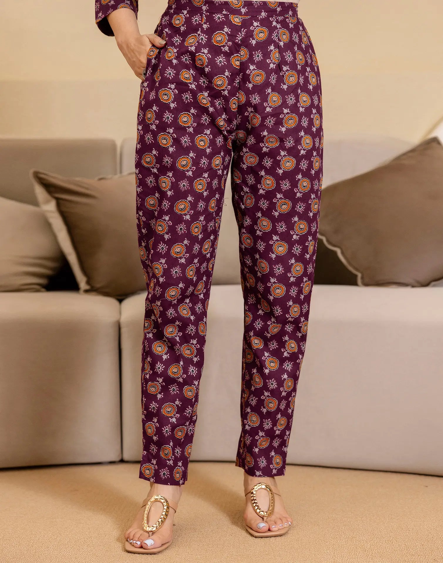 Viscose Rayon Printed Straight 3 Piece Kurta Set