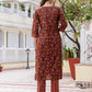 Cotton Printed A-Line Kurta with Pant & Dupatta