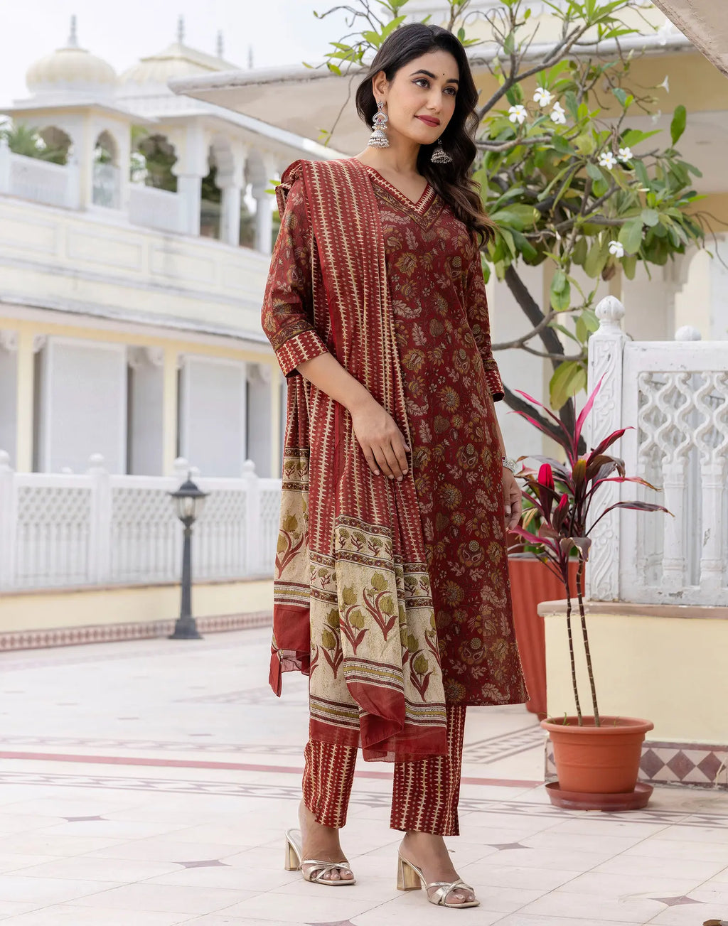 Viscose Rayon Printed Straight 3 Piece Kurta Set