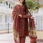 Cotton Printed A-Line Kurta with Pant & Dupatta