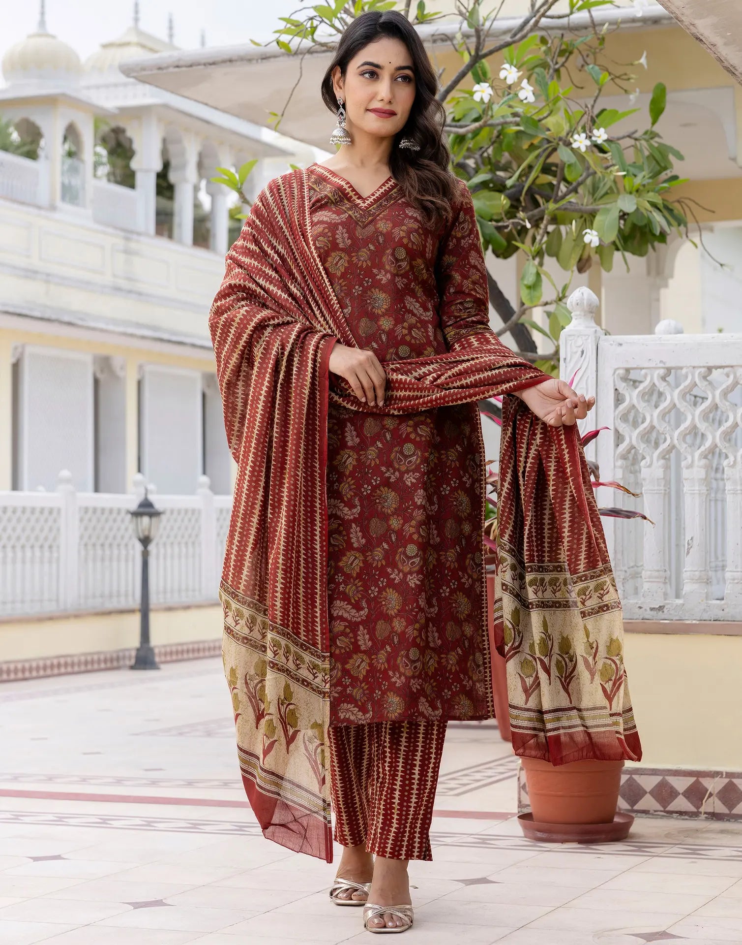 Viscose Rayon Printed Straight 3 Piece Kurta Set
