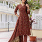 Cotton Printed A-Line Kurta with Pant & Dupatta