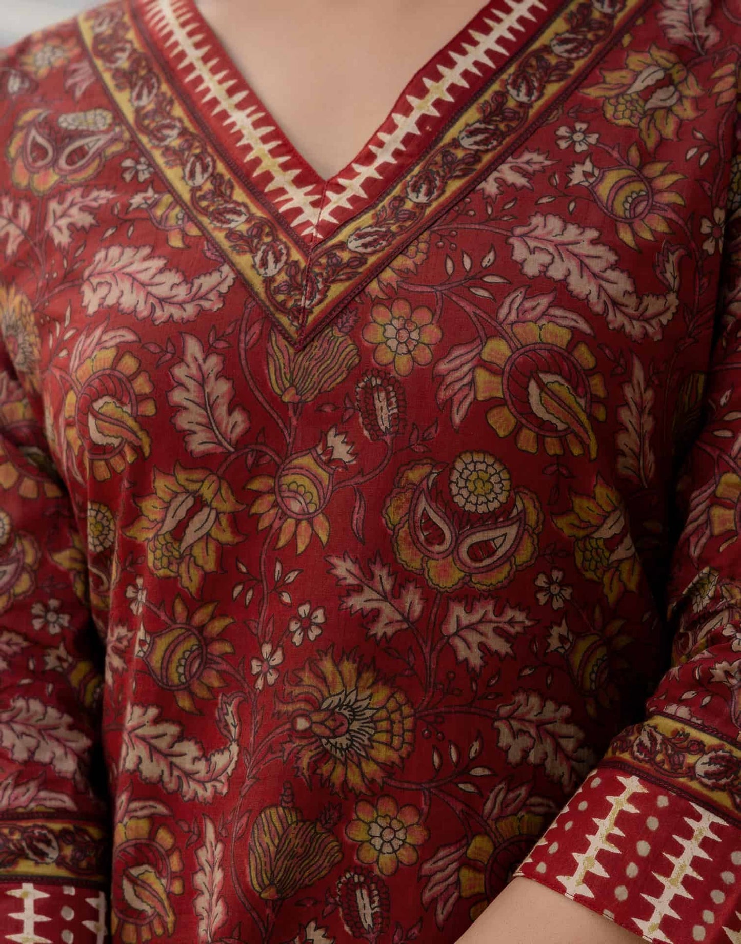 Cotton Printed A-Line Kurta with Pant & Dupatta