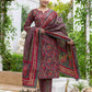 Cotton Printed A-Line Kurta with Pant & Dupatta
