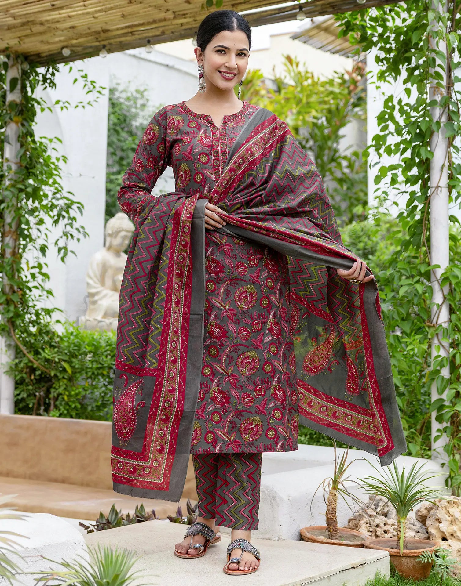 Viscose Rayon Printed Straight 3 Piece Kurta Set