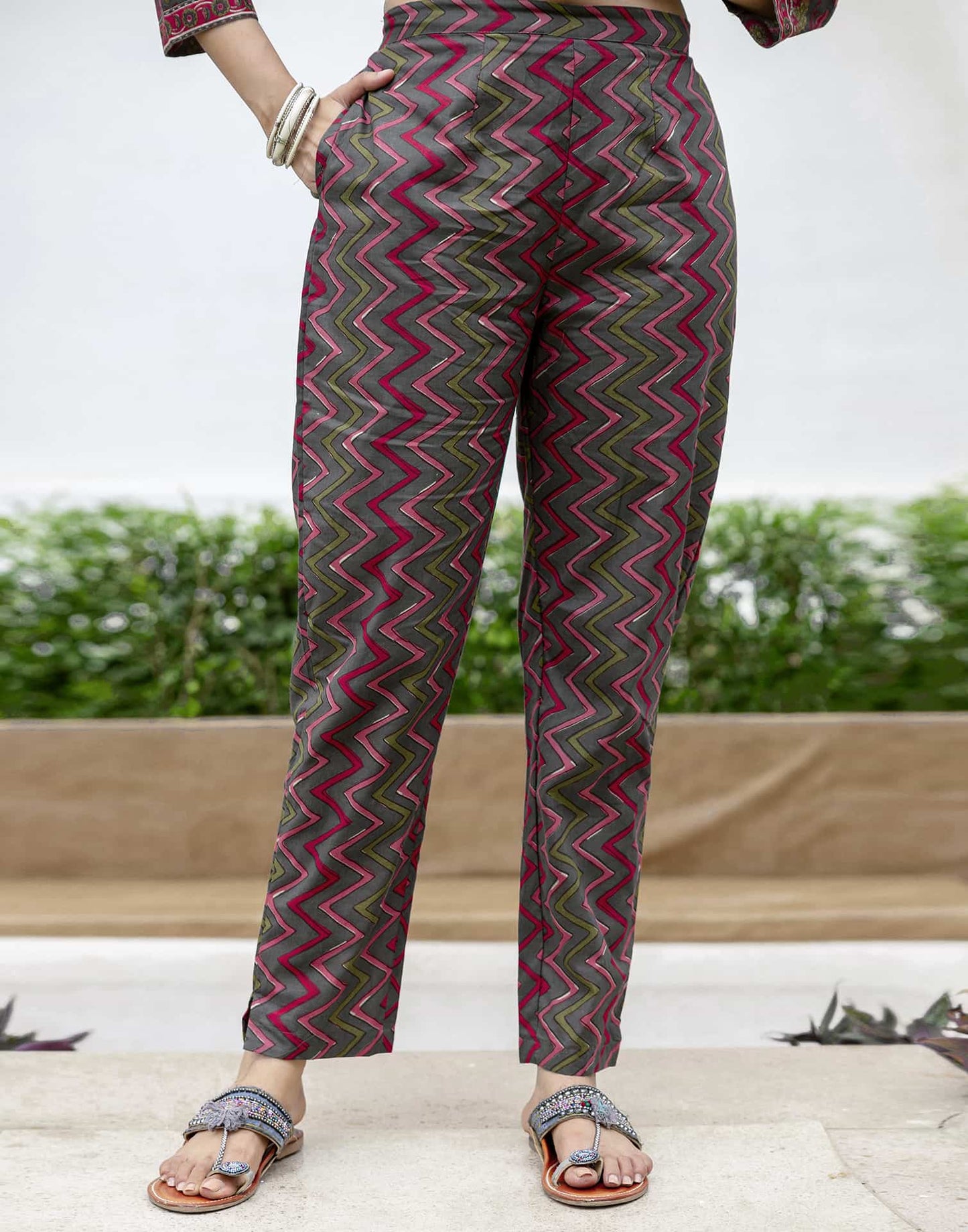 Cotton Printed A-Line Kurta with Pant & Dupatta