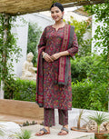 Viscose Rayon Printed Straight 3 Piece Kurta Set