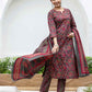 Cotton Printed A-Line Kurta with Pant & Dupatta