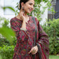 Cotton Printed A-Line Kurta with Pant & Dupatta