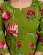 Viscose Rayon Floral Print Straight 3 Piece Kurta Set