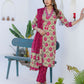 Cotton Printed Straight Kurta with Pant & Dupatta