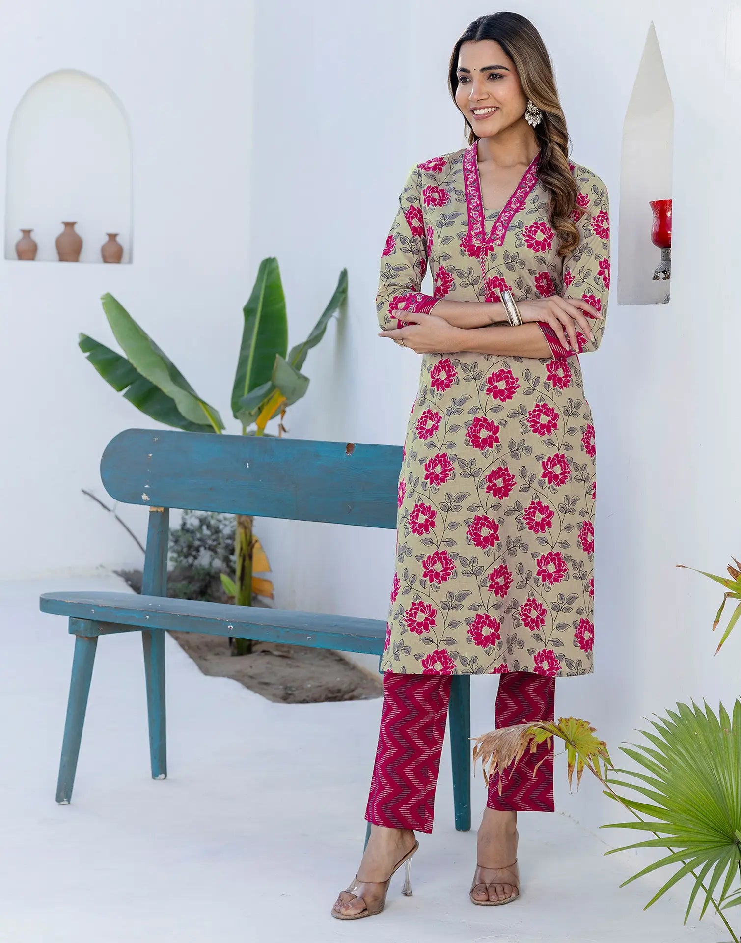 Viscose Rayon Embroidered Straight 3 Piece Kurta Set