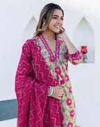 Viscose Rayon Embroidered Straight 3 Piece Kurta Set