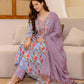 Cotton Printed Anarkali Kurta with Pant & Dupatta