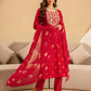 Cotton Embroidered Straight Kurta with Pant & Dupatta