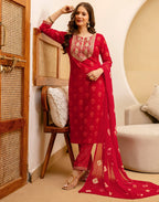 Viscose Rayon Embroidered Straight 3 Piece Kurta Set