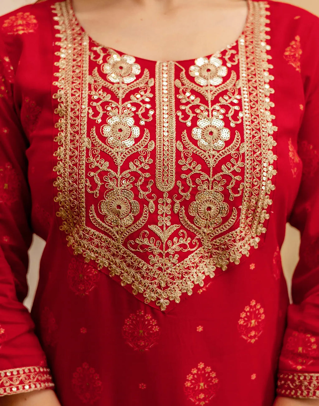 Viscose Rayon Embroidered Straight 3 Piece Kurta Set