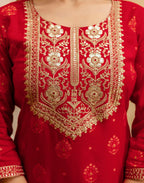 Viscose Rayon Embroidered Straight 3 Piece Kurta Set