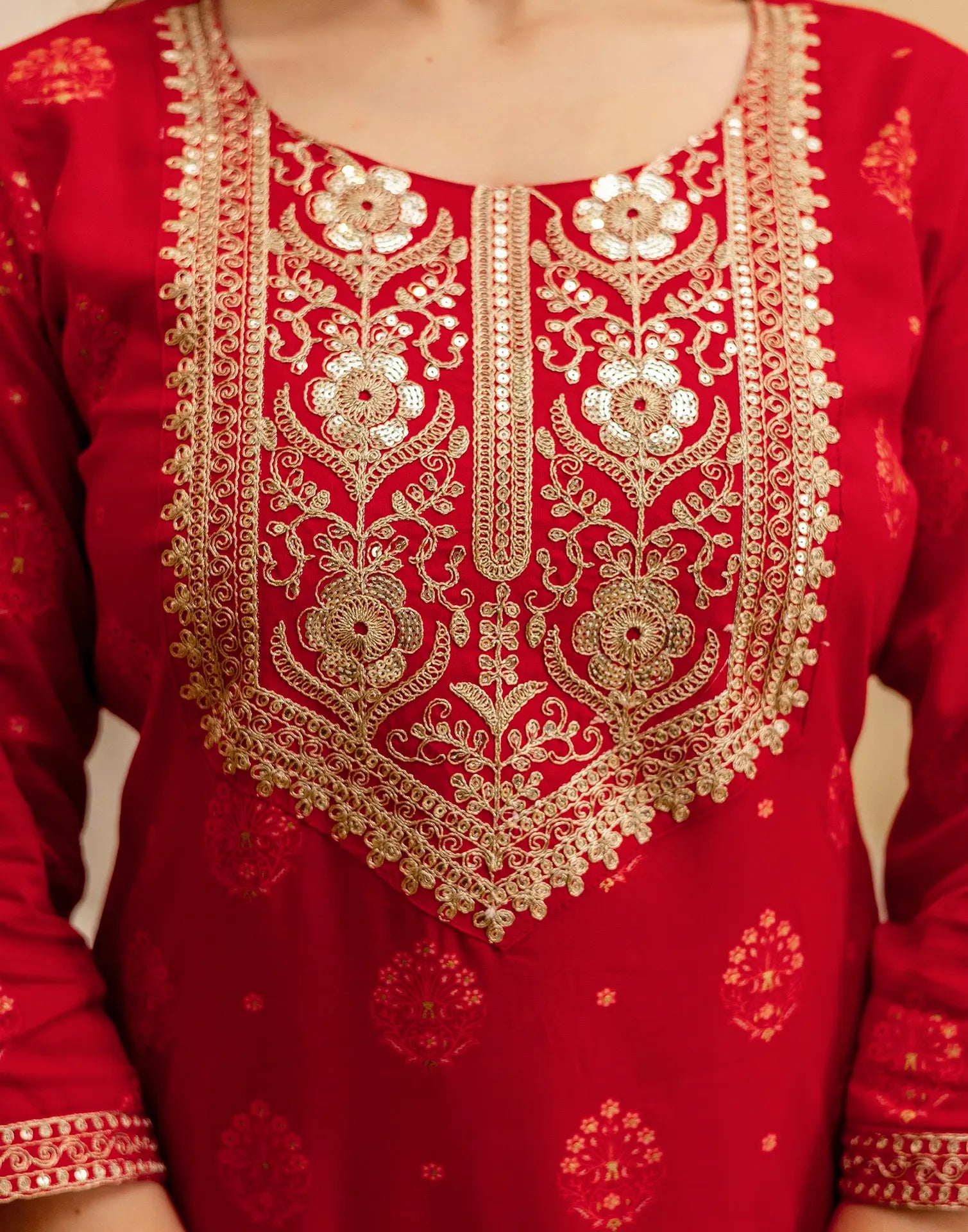 Viscose Rayon Embroidered Straight 3 Piece Kurta Set