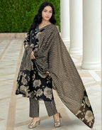 Viscose Rayon Floral Print Straight 3 Piece Kurta Set