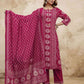 Cotton Printed Straight Kurta with Pant & Dupatta