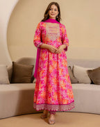 Viscose Rayon Embroidered Anarkali 3 Piece Kurta Set