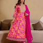 Rayon Printed Anarkali Kurta with Pant & Dupatta