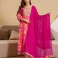 Rayon Printed Anarkali Kurta with Pant & Dupatta