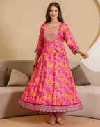 Viscose Rayon Embroidered Anarkali 3 Piece Kurta Set