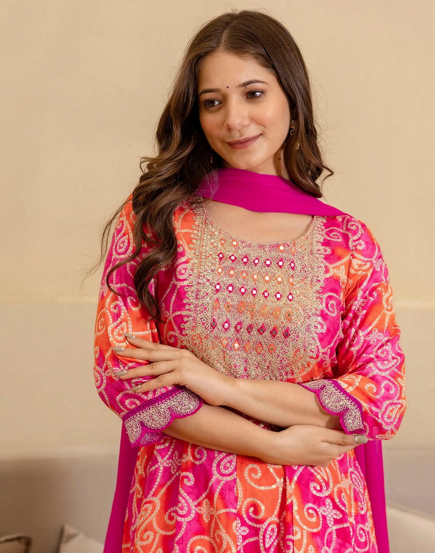 Viscose Rayon Embroidered Anarkali 3 Piece Kurta Set