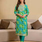 Rayon Printed Straight Kurta with Pant & Dupatta
