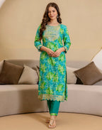 Viscose Rayon Embroidered Straight 3 Piece Kurta Set