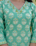 Cotton Embroidered Straight 3 Piece Kurta Set