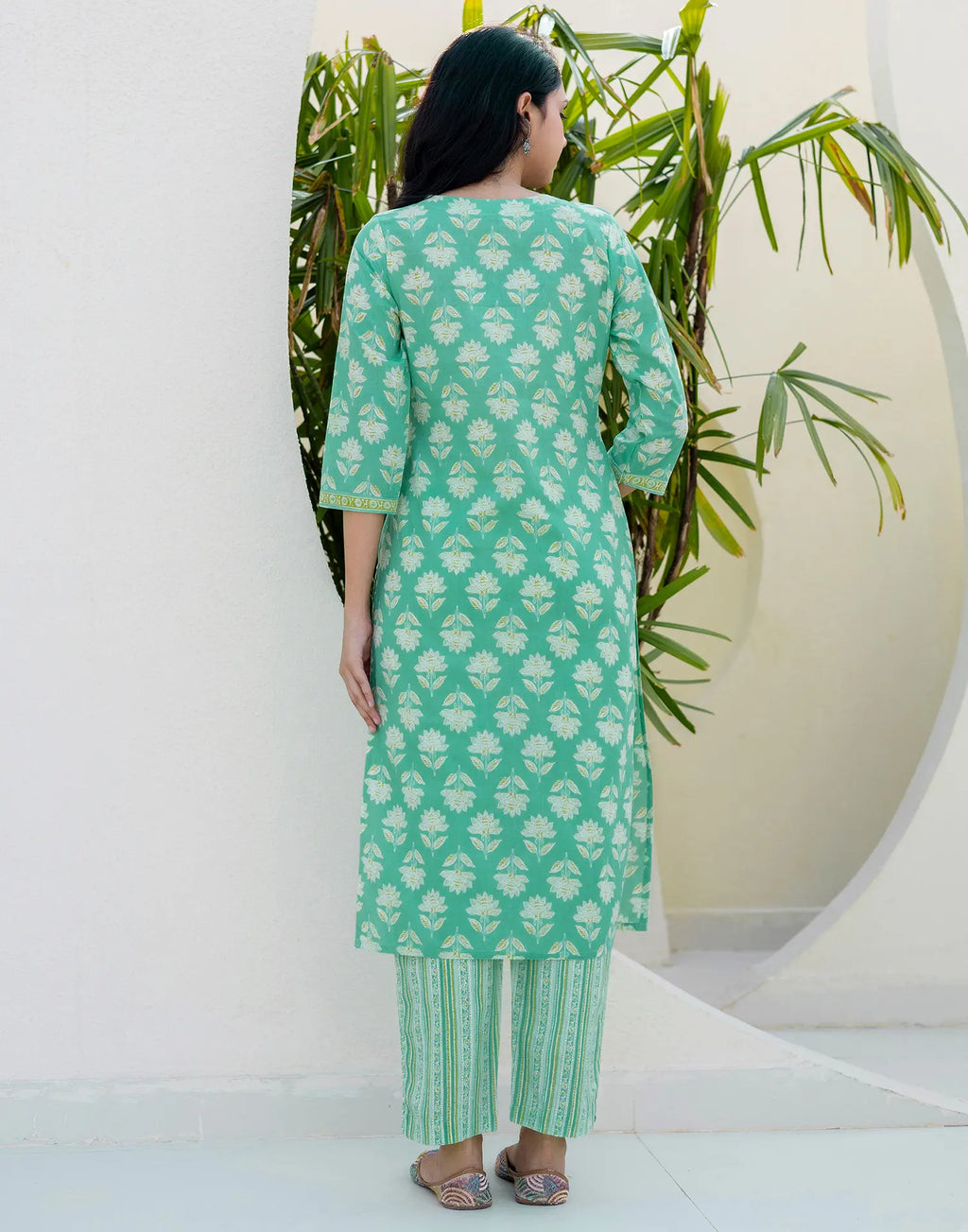 Cotton Embroidered Straight 3 Piece Kurta Set