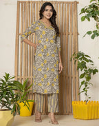 Viscose Rayon Foil Print Straight 3 Piece Kurta Set